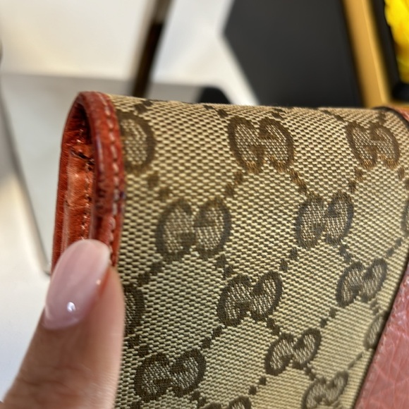 EUC Tan and Coral Gucci Long Canvas Wallet - Picture 3 of 16